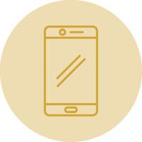 Smart phone Line Yellow Circle Icon vector