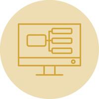 Ux Design Line Yellow Circle Icon vector