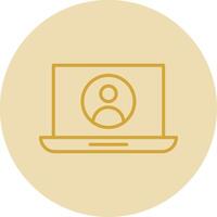 User Profile Line Yellow Circle Icon vector