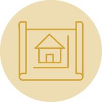 Blueprint Line Yellow Circle Icon vector