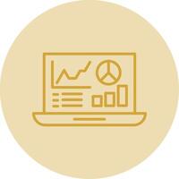 Web Analytics Line Yellow Circle Icon vector