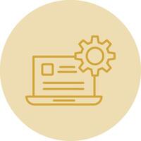 Data Management Line Yellow Circle Icon vector