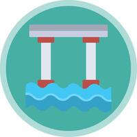 Bridge Flat Multi Circle Icon vector