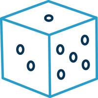 Dice Line Blue Two Color Icon vector