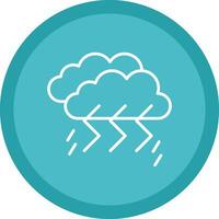 Thunder and Lighning Line Multi Circle Icon vector