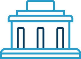 Museum Line Blue Two Color Icon vector