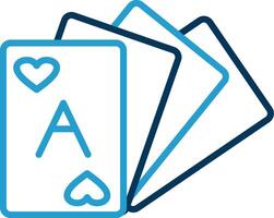 Card Deck Line Blue Two Color Icon vector