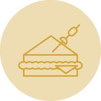 Sandwich Line Yellow Circle Icon vector