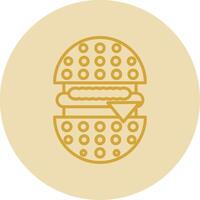 Burger Line Yellow Circle Icon vector