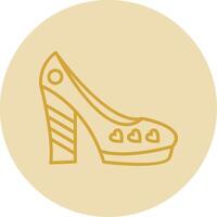 shoes Line Yellow Circle Icon vector