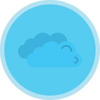 Clouds Flat Multi Circle Icon vector