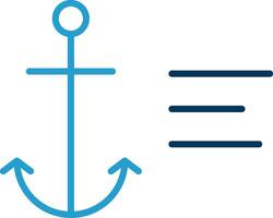 Anchor Line Blue Two Color Icon vector