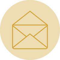 Mail Line Yellow Circle Icon vector