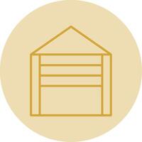 Garage Line Yellow Circle Icon vector