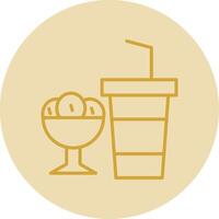 Fast Food Line Yellow Circle Icon vector