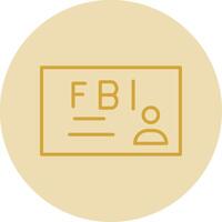 fbi línea amarillo circulo icono vector