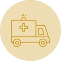 ambulancia línea amarillo circulo icono vector
