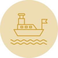 Ferry Line Yellow Circle Icon vector