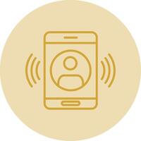 Call Line Yellow Circle Icon vector