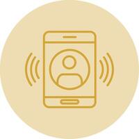 Call Line Yellow Circle Icon vector