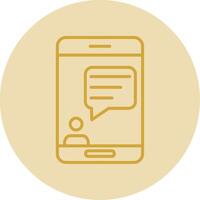 Chat Line Yellow Circle Icon vector