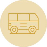 camioneta línea amarillo circulo icono vector