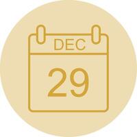 December Line Yellow Circle Icon vector