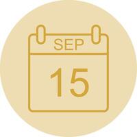 September Line Yellow Circle Icon vector