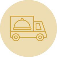 Food Delivery Line Yellow Circle Icon vector