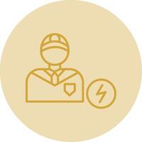 Electrician Line Yellow Circle Icon vector