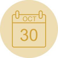 October Line Yellow Circle Icon vector