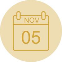 November Line Yellow Circle Icon vector