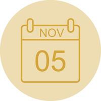 November Line Yellow Circle Icon vector