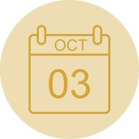 October Line Yellow Circle Icon vector