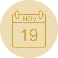 November Line Yellow Circle Icon vector