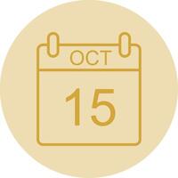 October Line Yellow Circle Icon vector