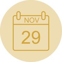 November Line Yellow Circle Icon vector