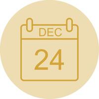 December Line Yellow Circle Icon vector