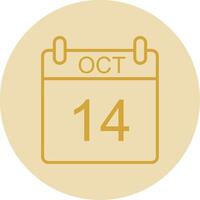 October Line Yellow Circle Icon vector