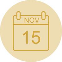 November Line Yellow Circle Icon vector