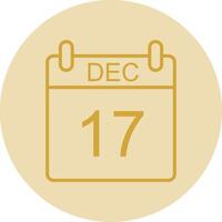 December Line Yellow Circle Icon vector