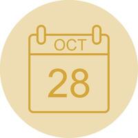 October Line Yellow Circle Icon vector