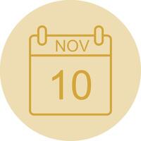 November Line Yellow Circle Icon vector