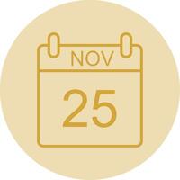 November Line Yellow Circle Icon vector