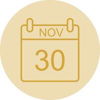 November Line Yellow Circle Icon vector