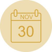 November Line Yellow Circle Icon vector