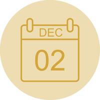 December Line Yellow Circle Icon vector