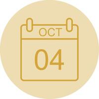 October Line Yellow Circle Icon vector