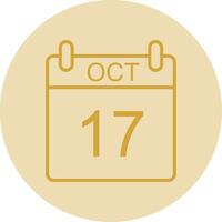 October Line Yellow Circle Icon vector