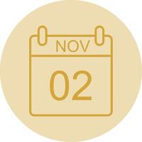 November Line Yellow Circle Icon vector
